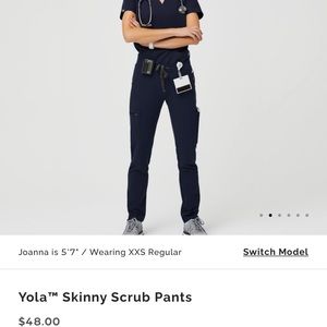 Figs yola skinny scrub pants size xs, navy
